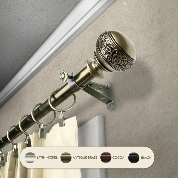 Kd Encimera 0.8125 in. Lucid Curtain Rod with 28 to 48 in. Extension, Antique Brass KD3723431